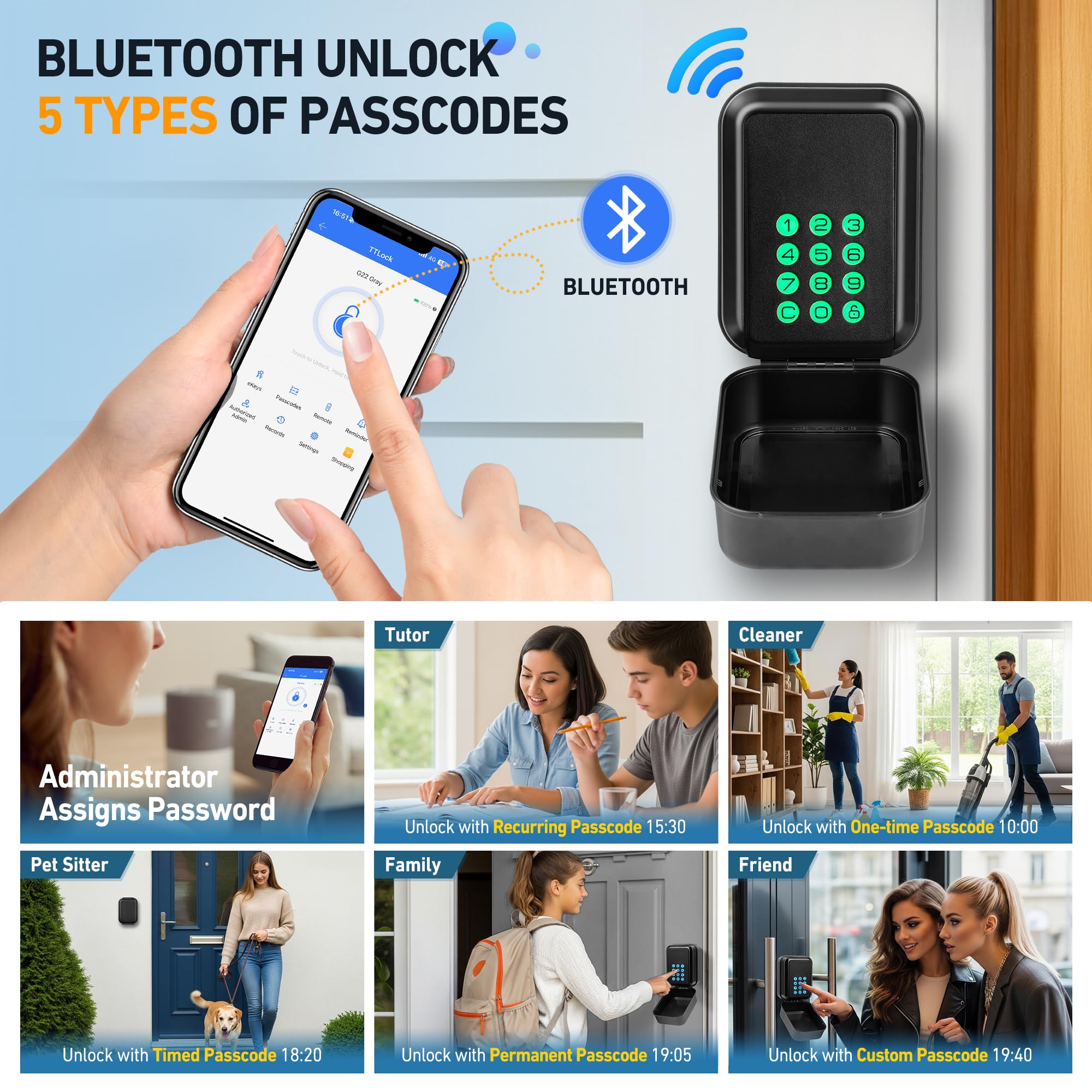Amazon.co.jp: SAFEHUANLANG スマートキーロックボックス - Bluetooth